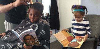 Este cabeleireiro dá descontos para crianças que leiam um livro em voz alta durante o corte