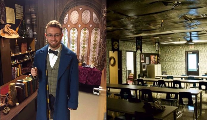 Professor gasta 70 horas transformando sua sala de aula em cenário de Harry Potter