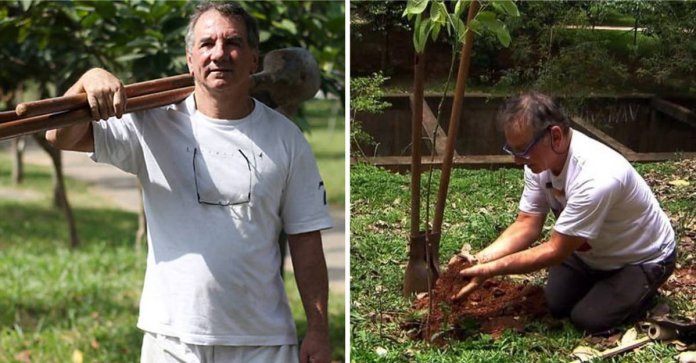 Ele já plantou mais de 20 mil árvores em uma área degradada e devolveu sua vida. Agora é um lindo parque