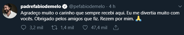 bemmaismulher.com - Padre Fábio de Melo abandona rede social após ser acusado de ‘justiceiro, desonesto, e desinformado’