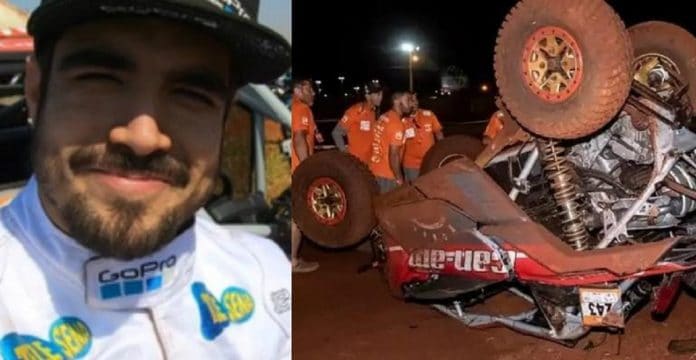 Caio Castro capota carro na abertura do Rally Sertões 2019