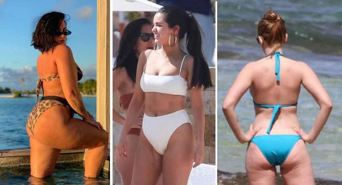 20 mulheres famosas de biquíni que mostram que o corpo perfeito não existe. São apenas estereótipos