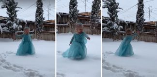 Menina vestida de Elsa canta na neve e viraliza em vídeo cheio de fofura