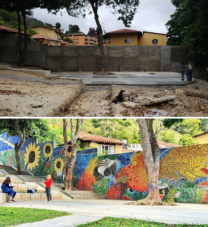 bemmaismulher.com - Artista venezuelano cria mural com 200 mil tampinhas de plástico "MARAVILHOSO"