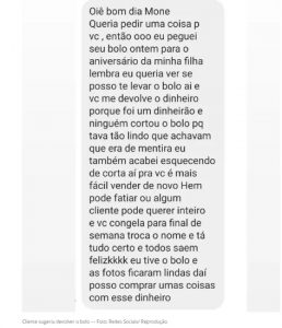 bemmaismulher.com - Mulher não cortou o bolo de aniversário e pediu "para devolver", diz confeiteira!