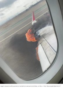 bemmaismulher.com - Avião da TAM prestes a decolar bateu em um caminhão e pega fogo no aeroporto do Peru; Veja vídeo